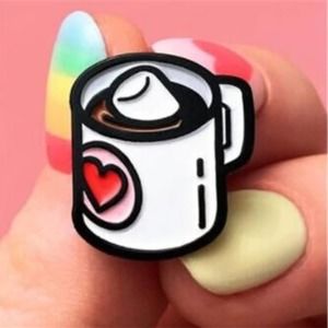 Love Hot Chocolate Marshmallow Cup Pin Brooch
